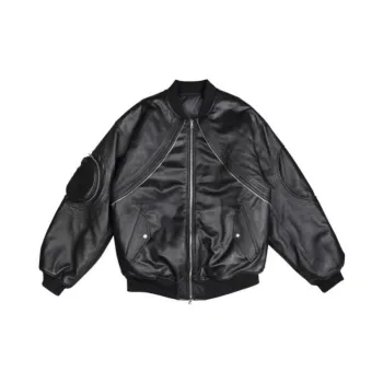 Round Arm Curved Zipper Casual Jacket