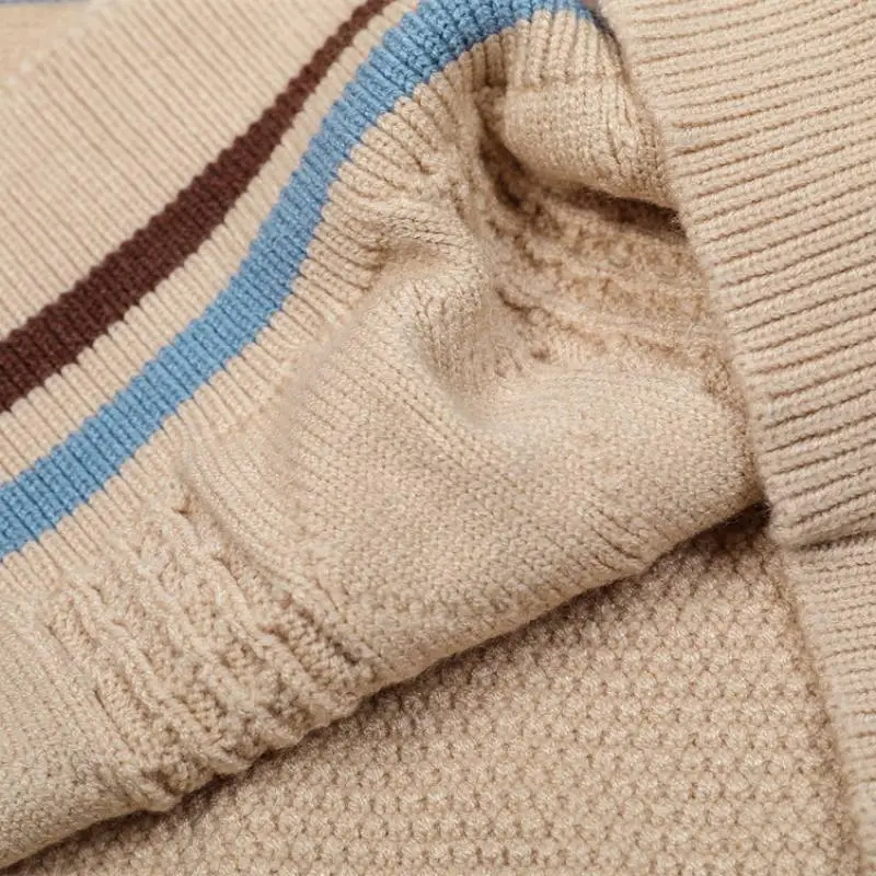 Preppy Loose Blended Synthetic Fabrics Sweater-3