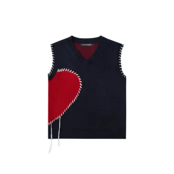 Retro Contrast Color Couple Vest