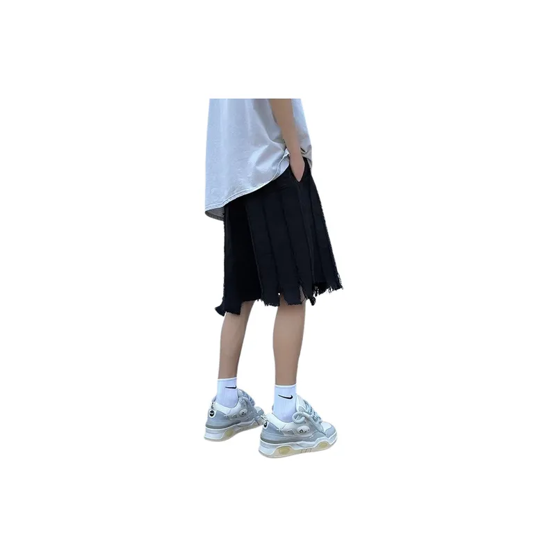 Raw Loose Edge Denim Shorts-3