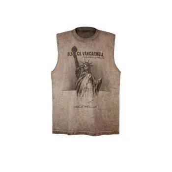 Punk Tie Dye Gradient Round Neck Vest