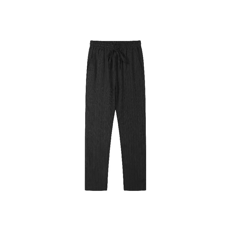 Loose Plain Linen Casual Pants-7