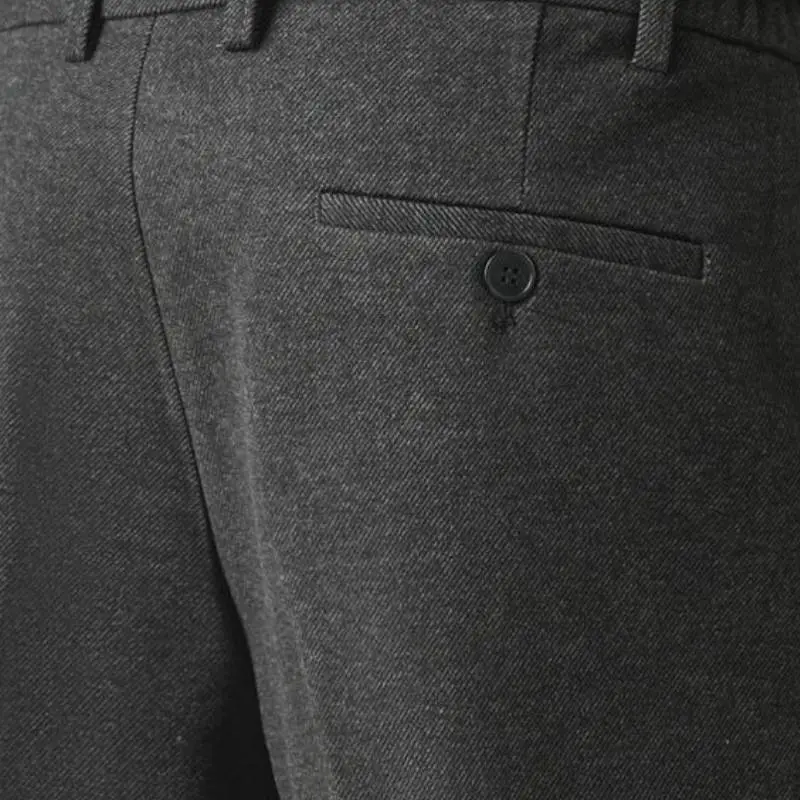Casual Business Woolen Fabric Suit Trousers-5