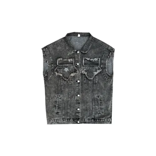 Vibe Rust Loose Design Denim Vest
