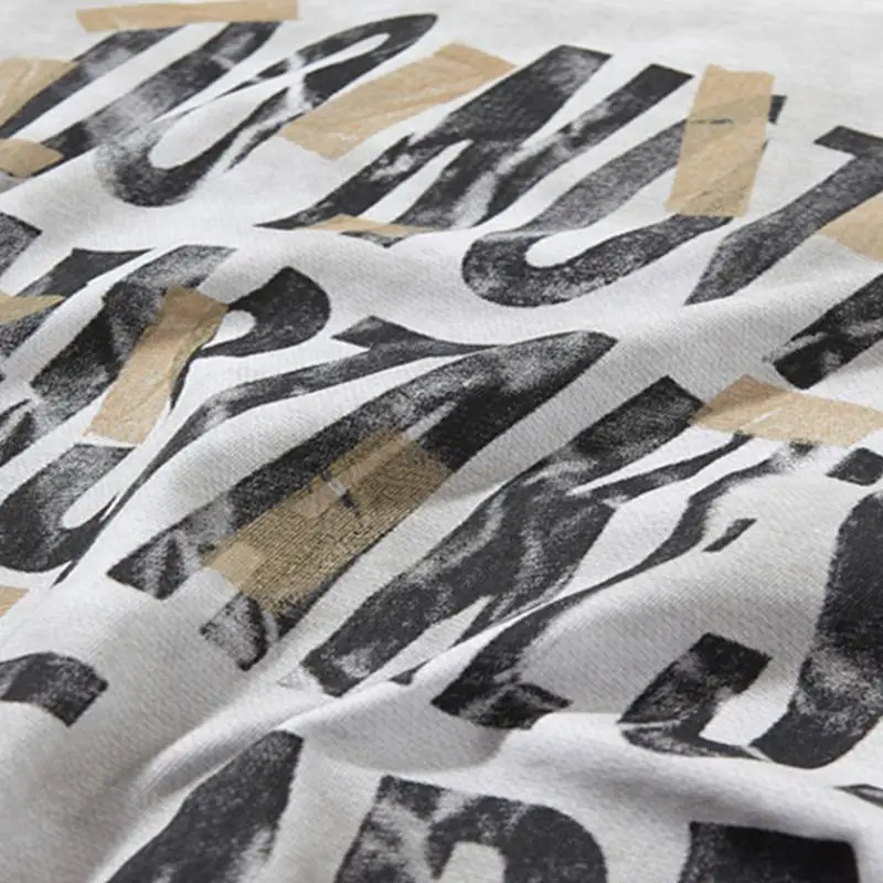 Tie Dye Letter Cotton Blended Fabric T Shirt-6