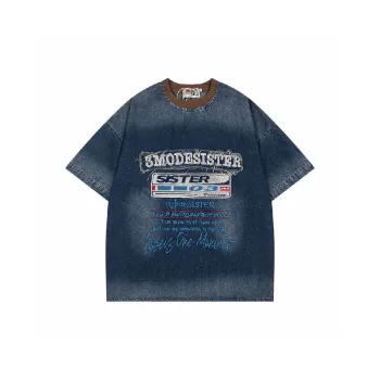 Retro Casual Denim T-Shirt