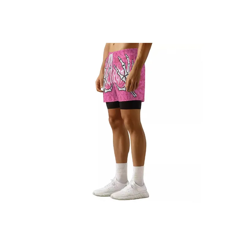 Fake Two Piece Double Layer Training Shorts-1