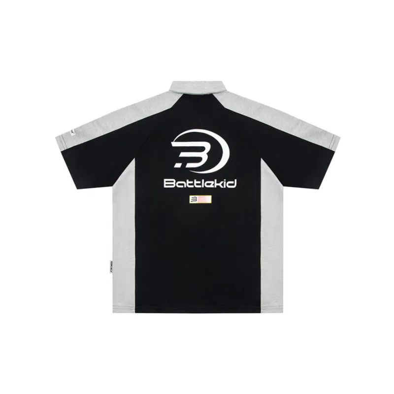 Retro Trendy Stitching Polo Shirt-1