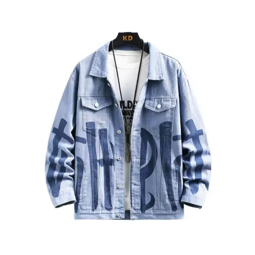 Casua Letter Printed Denim Jacket