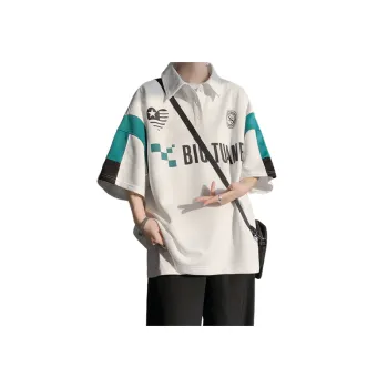 Contrast Color Three Quarter Sleeve Oversize Shirt