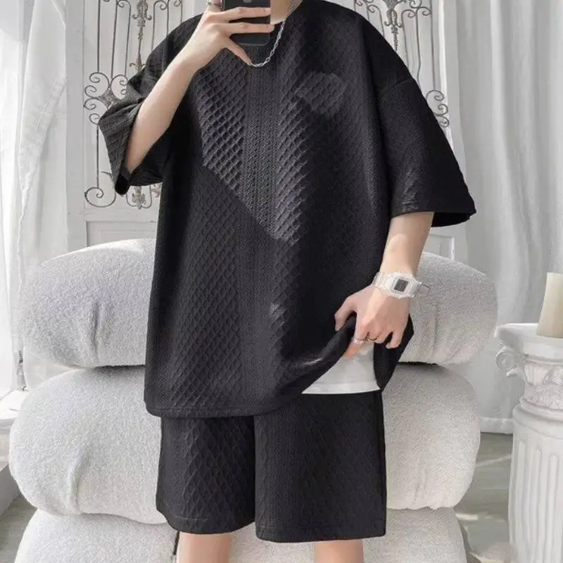 Casual Short Sleeved Shirt And Shorts Set-2