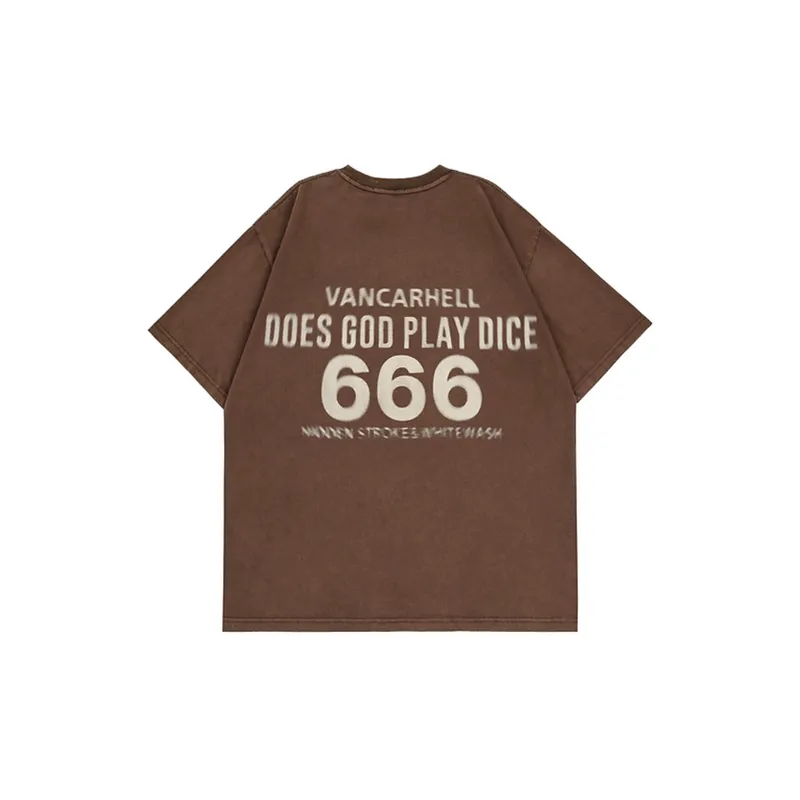 American Street Design Sense Dice Loose Short Sleeved T Shirt swag OOTD-1