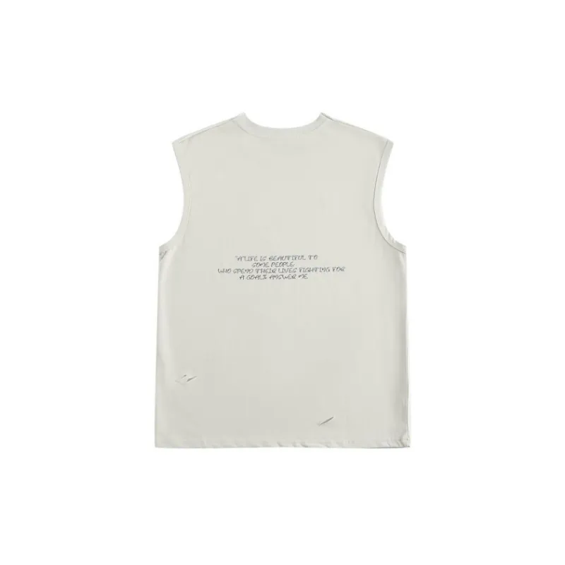 Retro Loose 100% Cotton Vest-3