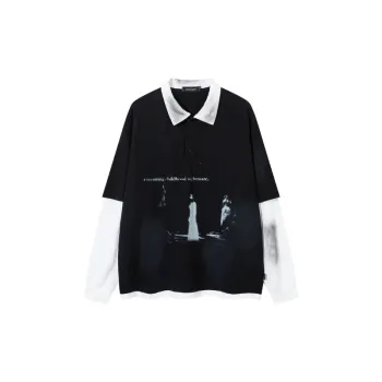 Lapel Splicing Fake Two Piece Sweatshirt
