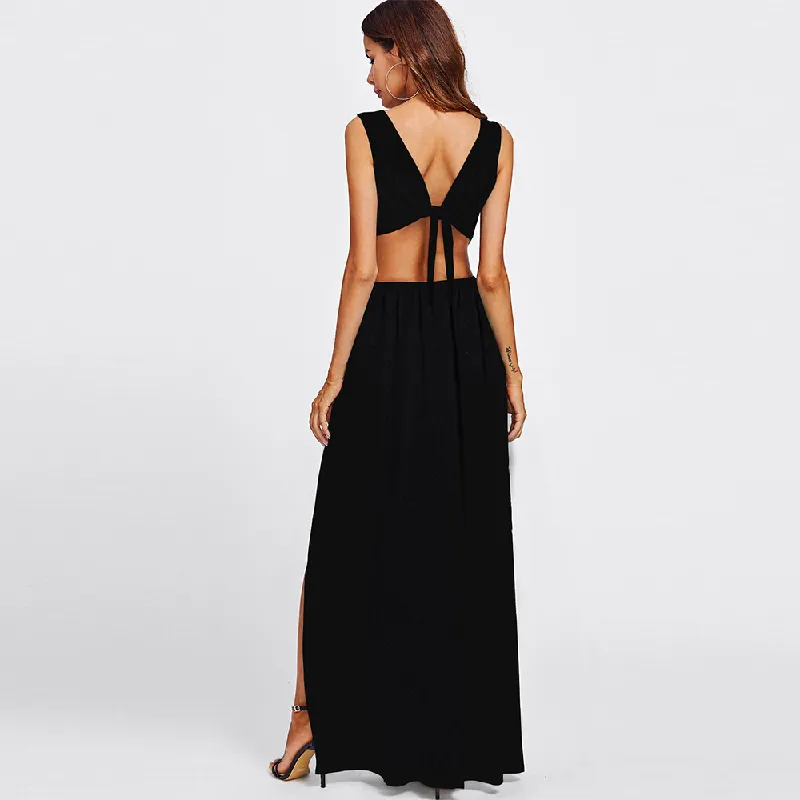 Sexy Plain Milk Fiber Dress Women-3