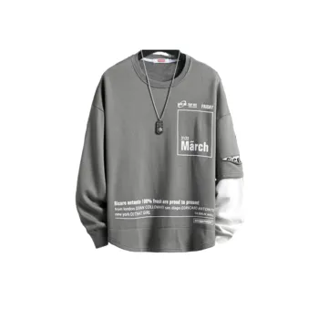 Trendy Loose Stitching Long Sleeved T Shirt