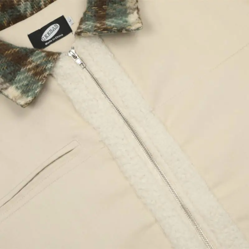 Simple Contrast Color Quilted Jacket-4