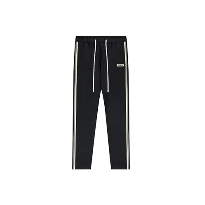 Loose Straight Stitching Striped Pants-0