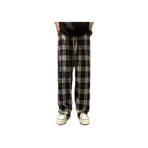 Retro Plaid Trendy Dipping Wide Leg Casual Pants