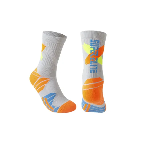 Contrast Color Sporty Polyester Mid Calf Sock