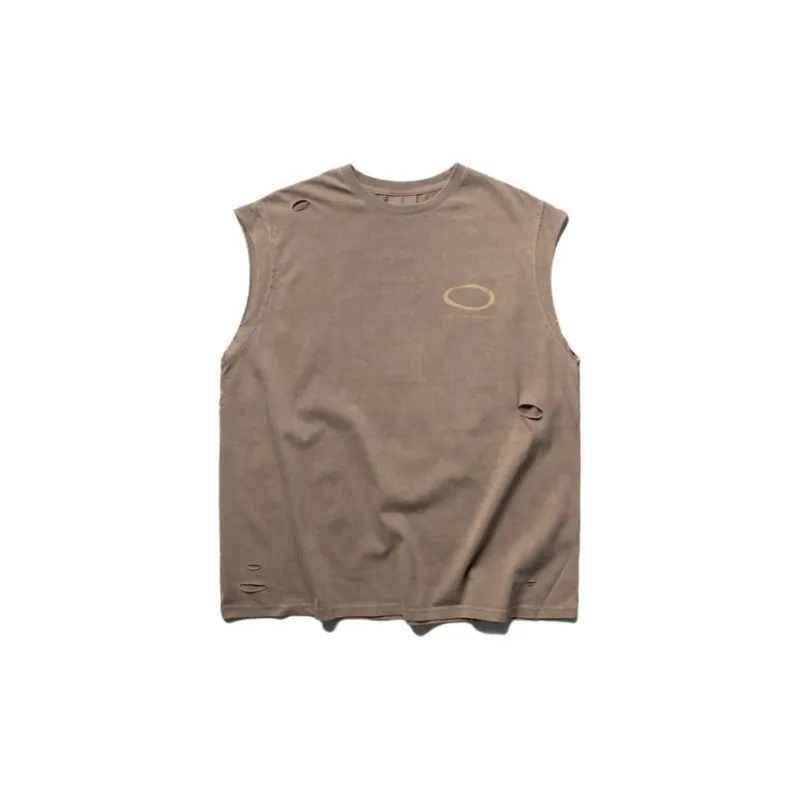 Retro Washed Cotton Blended Fabric Vest-0