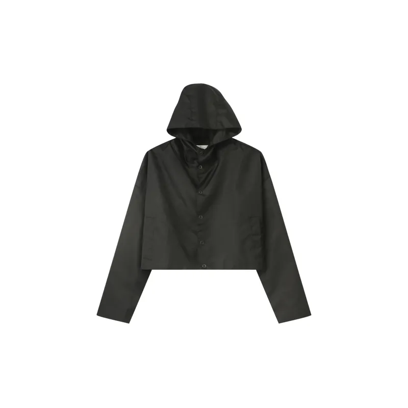 Plain Loose Blended Synthetic Fabrics Jacket-0