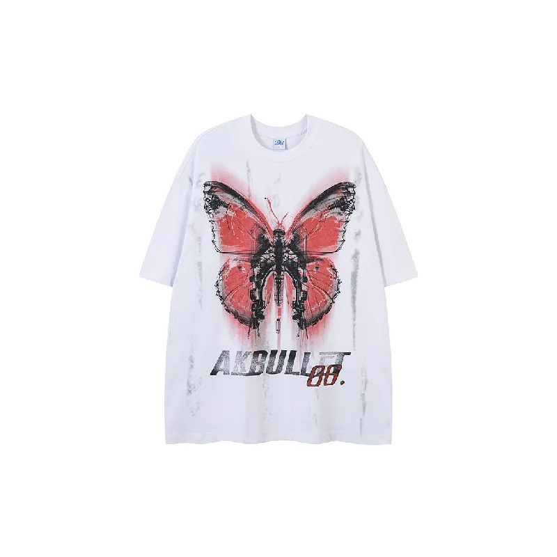 Trendy Butterfly Combed Cotton T-Shirt-0