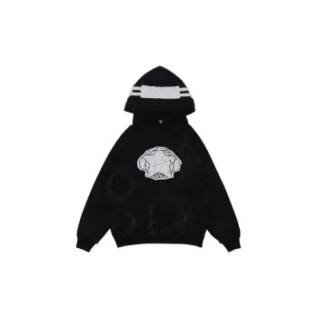New Tide Brand Retro Wash Water Stitching Patch Hooded Sweatshirt