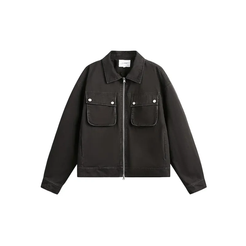 Casual Zipper Cotton Jacket-0