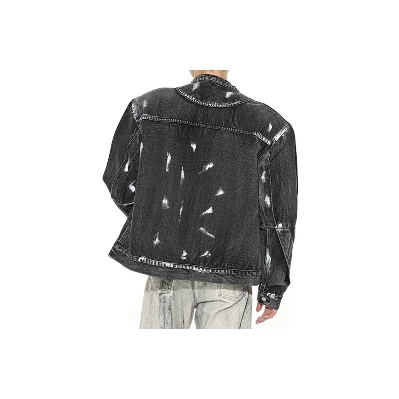 Ink Splashing Denim Jacket-5