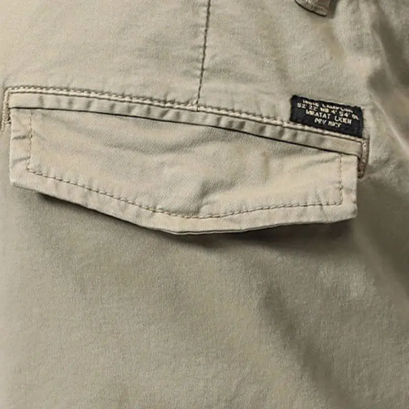 Sporty Loose Cotton Cargo Shorts-7