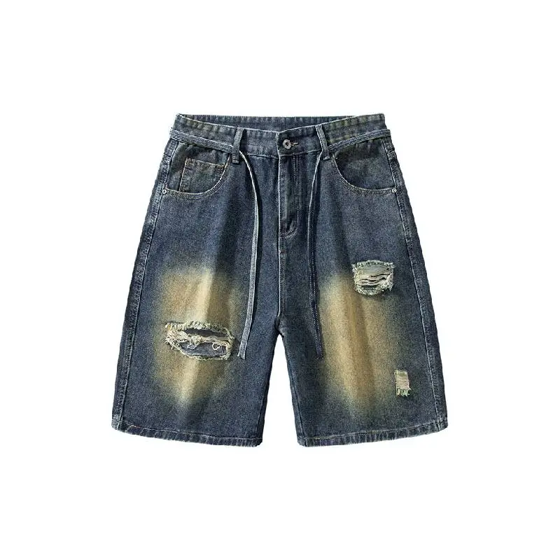 Casual Loose Denim Shorts-0