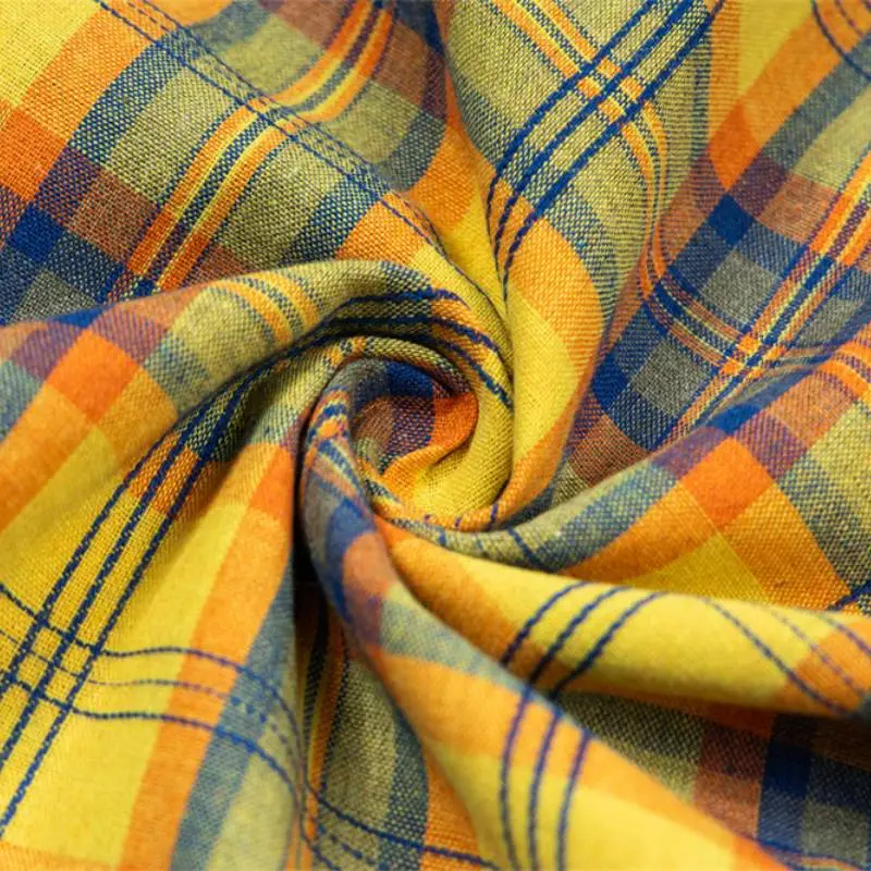 Loose Plaid Cotton Blended Fabric Shirt Unisex-3