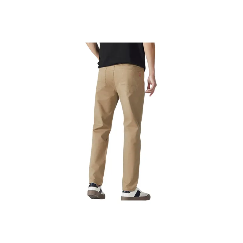 Simple Plain Cotton Blended Fabric Casual Pants Unisex-5