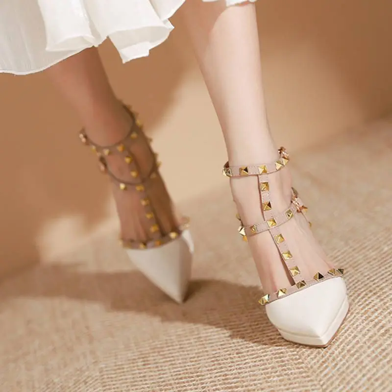 Fashionable Studded High Heels-2