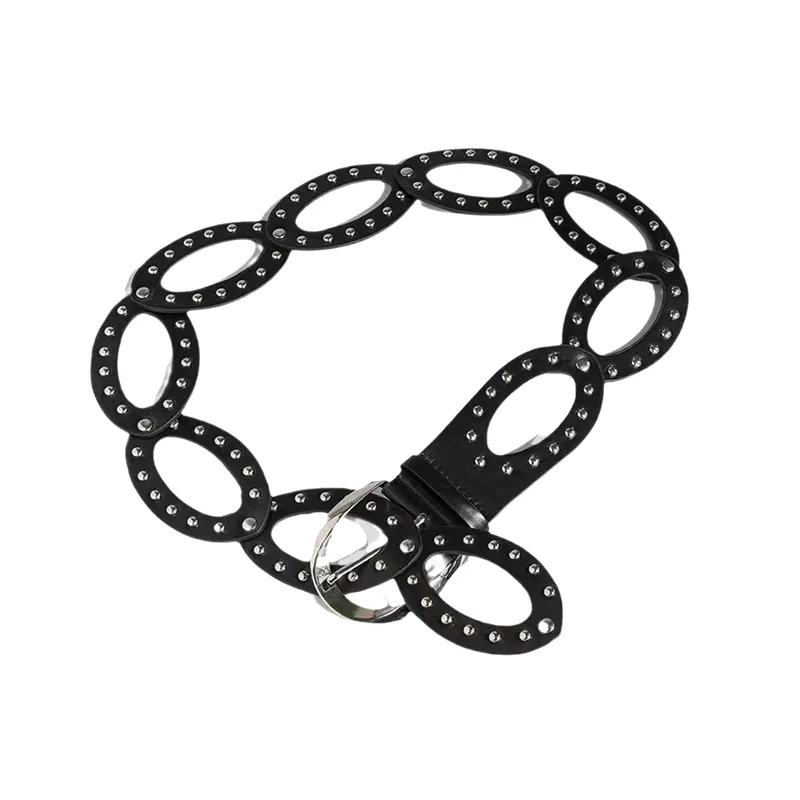 Studded Fashionable Leather Belt-0