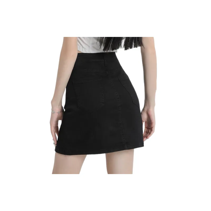 Fashionable Plain Denim Casual Skirt Women-2