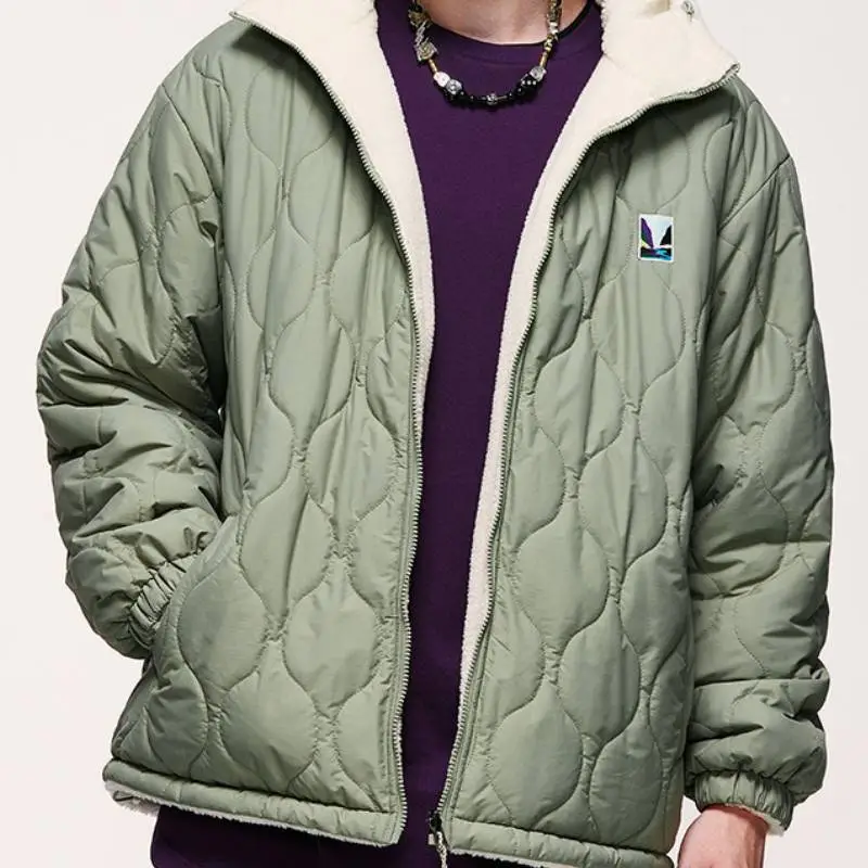 Fashionable Zipper 100% Polyester Quilted Jacket-3