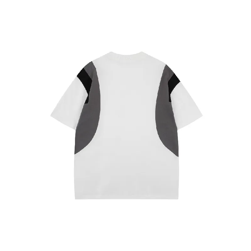 Casual Contrast Color Cotton T Shirt Unisex-7