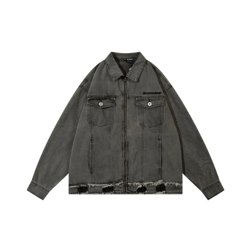 Original Design Denim Simple Loose Jacket-0