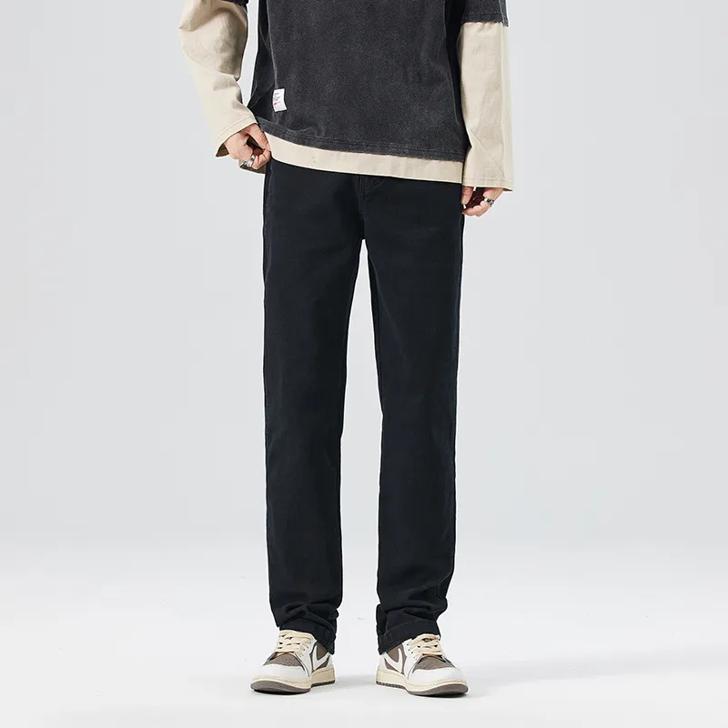 Basics Loose Denim Casual Pants-1