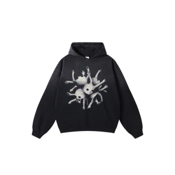 Spray Mule Gradient Wash Digital Print Hoodie
