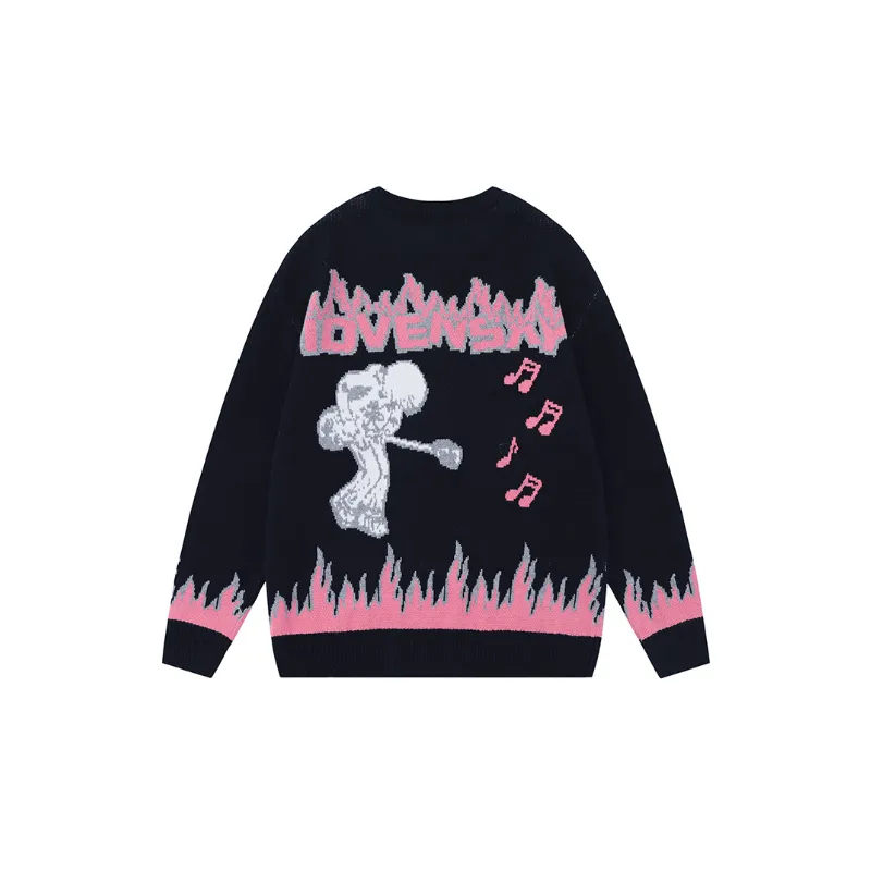 Funky Retro Loose Sweater-1