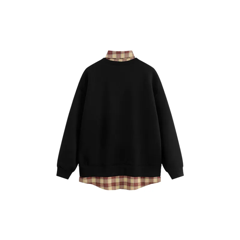 Retro Fake Two Piece Cotton T Shirt-1