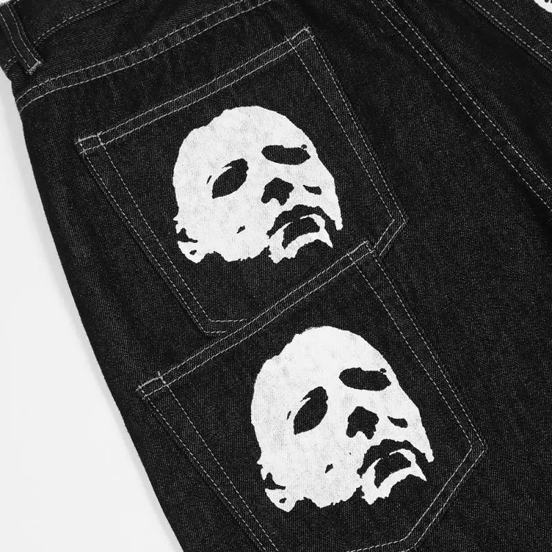 Trendy Print Jeans-5