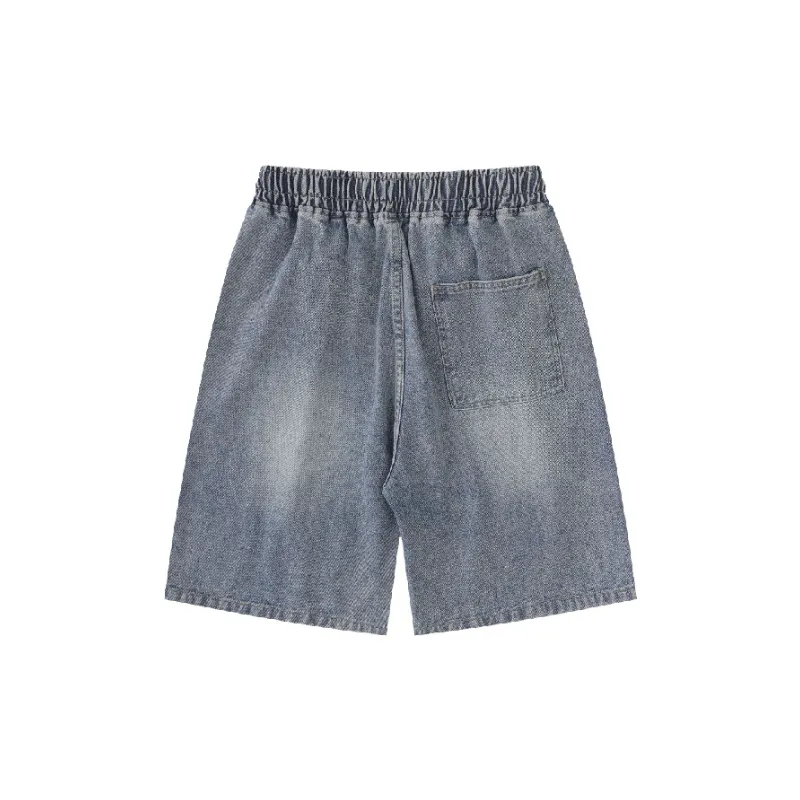 Retro Distress Denim Shorts-1