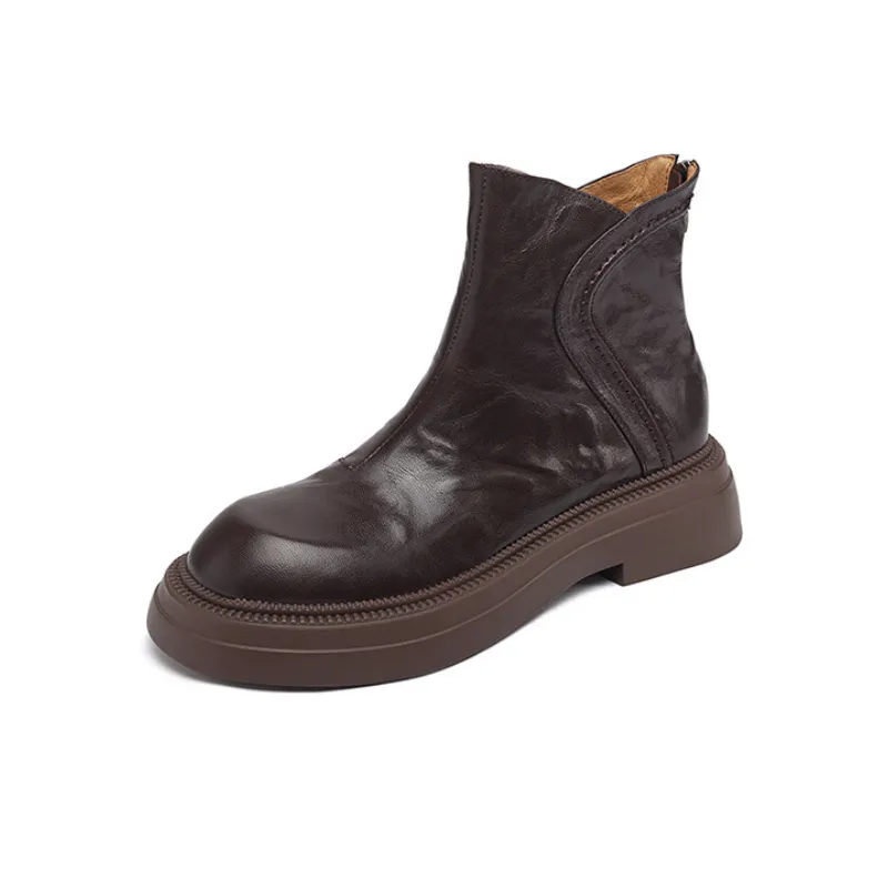 Simple Zipper Martin Boot-0
