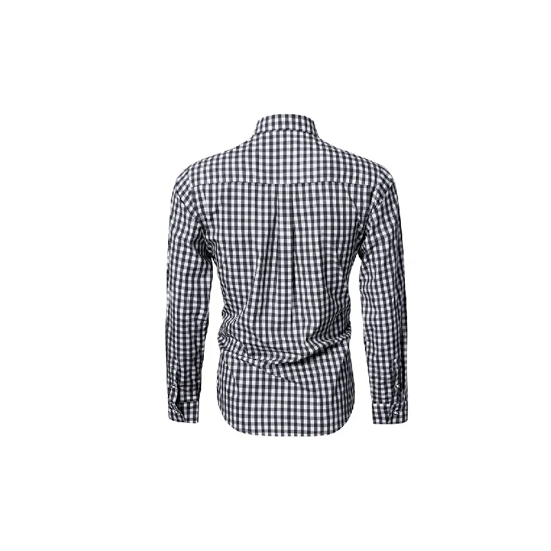 Fashionable Long Sleeved Plaid Cotton Shirt-5