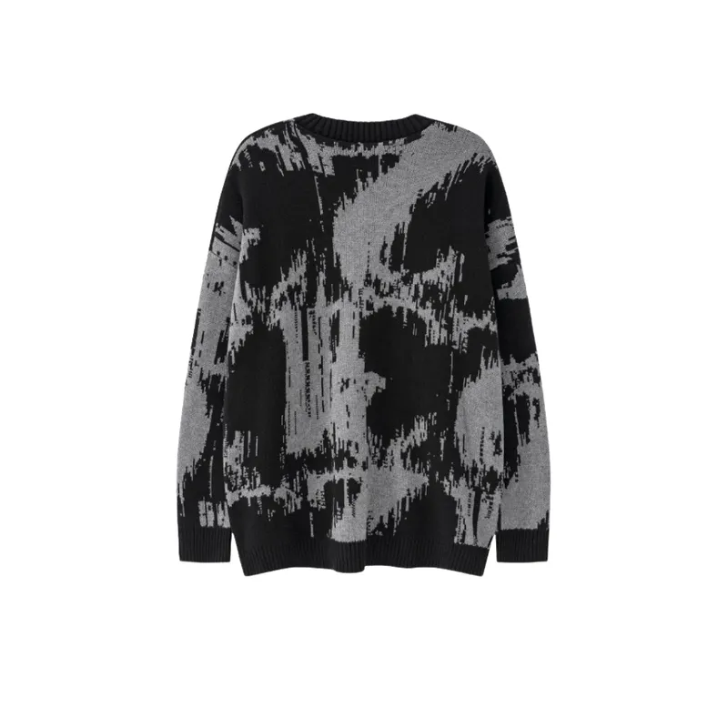 High Street Dark Embroidered Letter Sweater-1