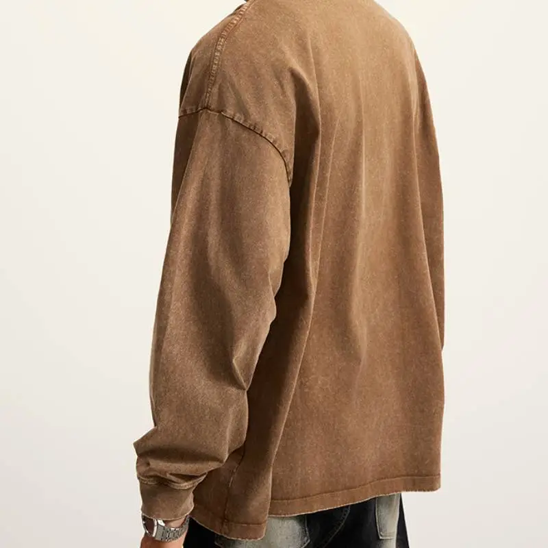 Fashion Retro Washed 100% Cotton Sweatshirt-7